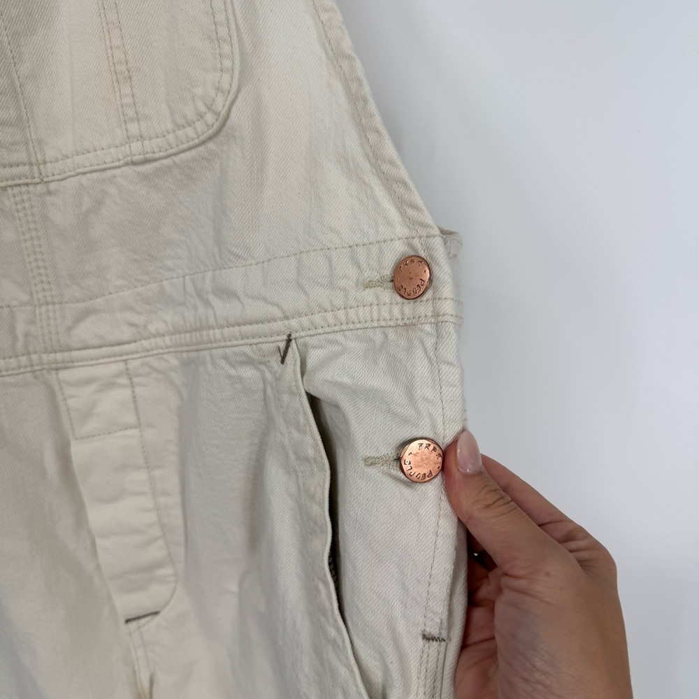 Free People Cream Denim Overalls - Picture 6 of 12